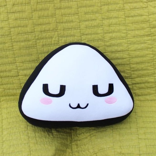 plush onigiri with cute face by nice rice shop