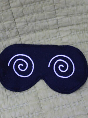 blue sleep mask with dizzy design