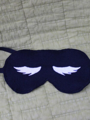 blue feathered eyelashes design sleep mask